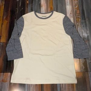 White/Grey Baseball Tee